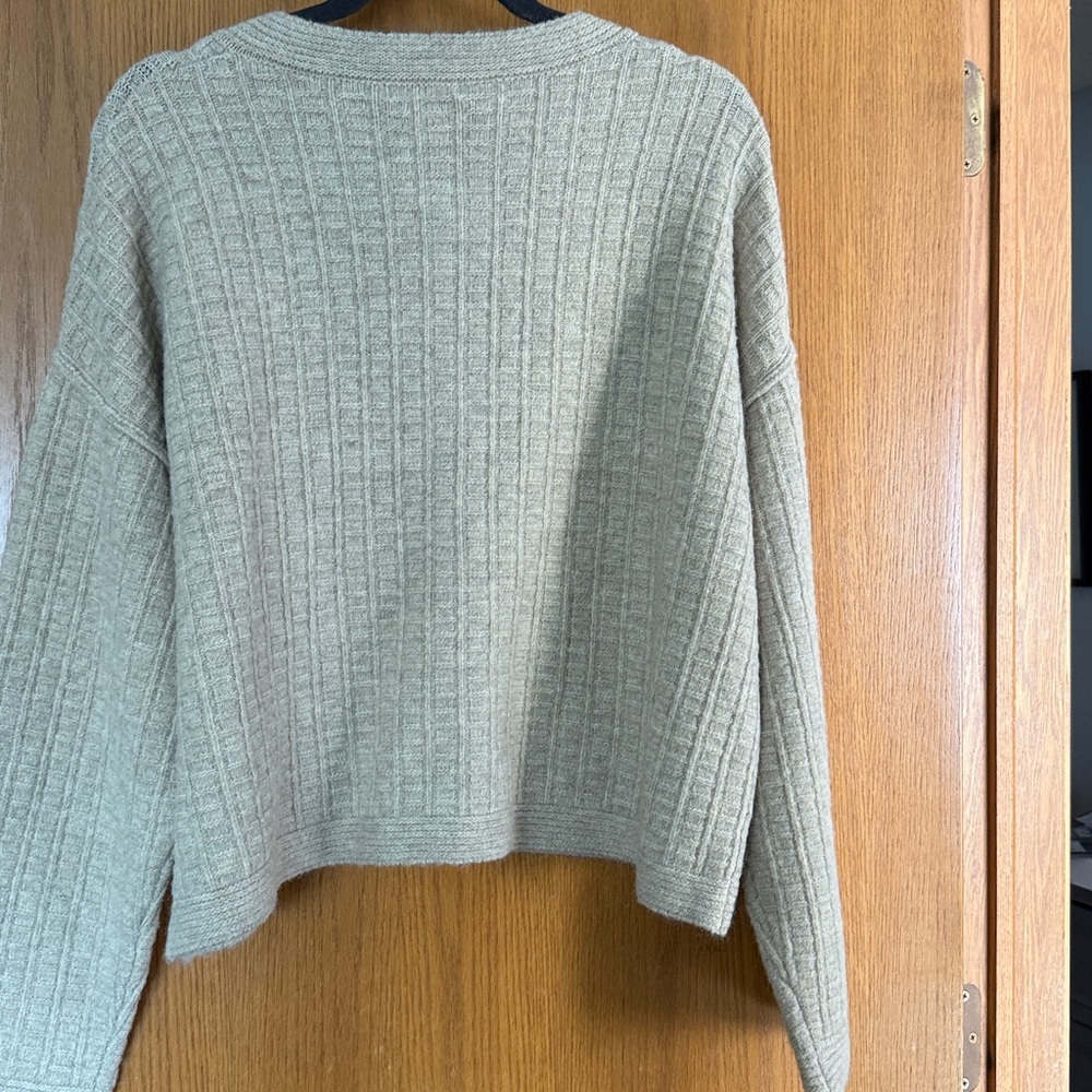 Max Studio Beige Ribbed Cardigan - Picture 7 of 9